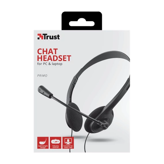 TRUST Fejhallgató mikrofonnal 21665 (Primo Chat Headset for PC and laptop)
