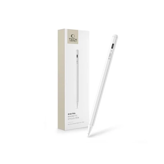 Tech-Protect Digital Magnetic Stylus Pen aktív toll rajzhoz, jegyzethez - Apple iPad-hez - fehér