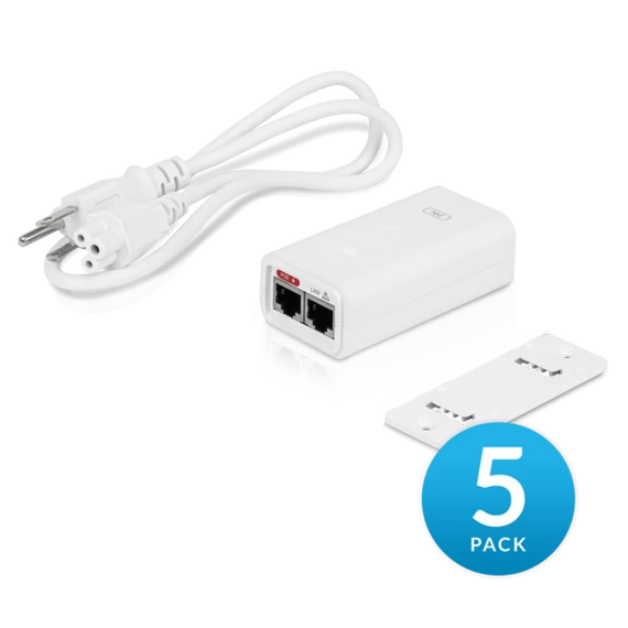 UBiQUiTi POE Adapter 2x1000Mbps, 24VDC @ 0.5A - POE-24-12W-5P (5db/csomag)