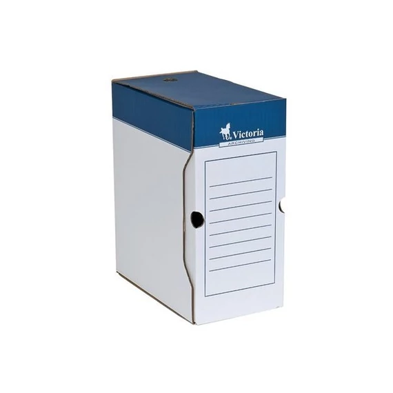 VICTORIA Archiváló doboz, A4, 150 mm, karton, VICTORIA, kék-fehér