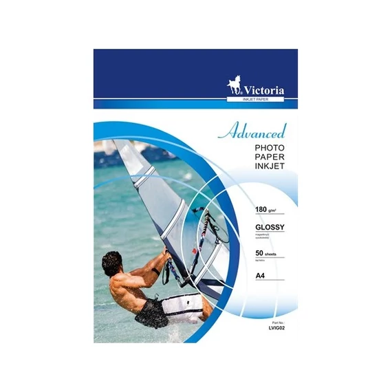 VICTORIA Fotópapír, tintasugaras, A4, 180 g, fényes, VICTORIA 
