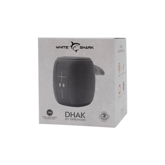 WHITE SHARK GBT-888G DHAK-G BLUETOOTH HANGSZÓRÓ 5W, TWS, szürke, 1200mA