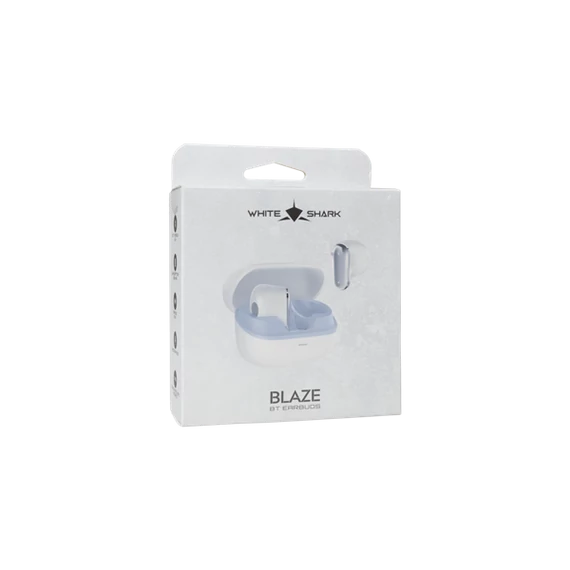 WHITE SHARK GEB-TWS201W BLAZE-W bluetooth fülhallgató mikrofonnal, fehér