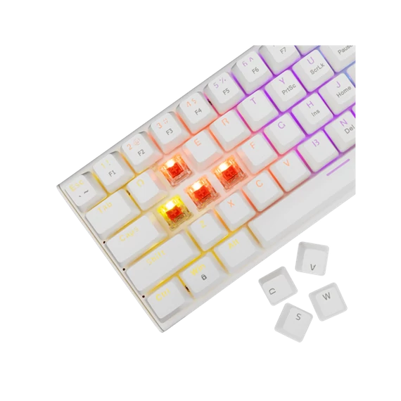 WHITE SHARK GK-002211V2-W/R-US WAKIZASHI-2-W/R-US mech.bill.angol,fehér piros switch 63bill