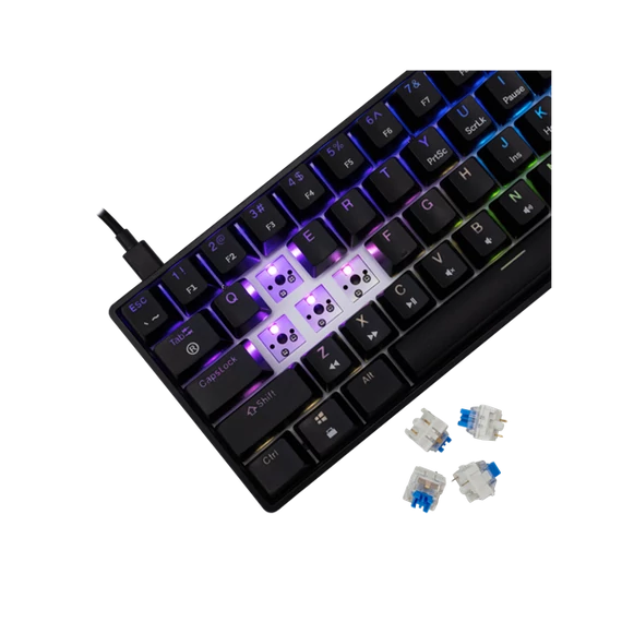 WHITE SHARK GK-004121B/BL-US SHINOBI-2/B-BL-US mech. bill. 61 kék gomb,fekete,angol