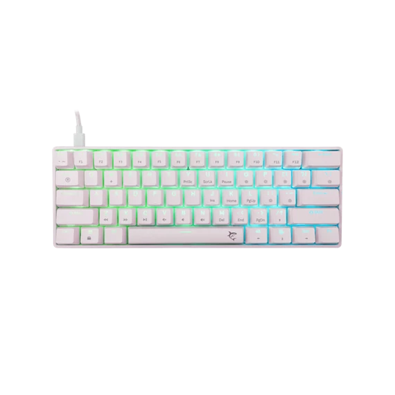 WHITE SHARK GK-004223W/BL-HU SHINOBI-2/W-BL-HU vezetékes mech. bill. 62 kék gomb,fehér,magyar