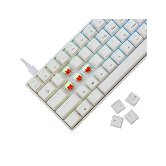 WHITE SHARK SHINOBI-2/W-R-HU mech. bill. 62 piros gomb,fehér,magyar