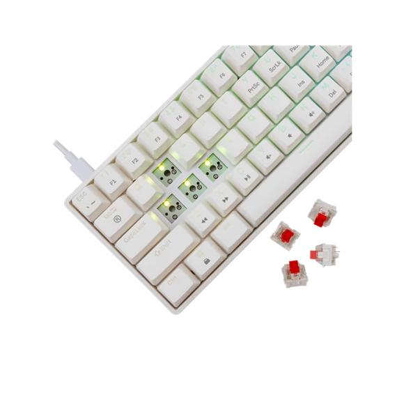 WHITE SHARK SHINOBI-2/W-R-HU mech. bill. 62 piros gomb,fehér,magyar