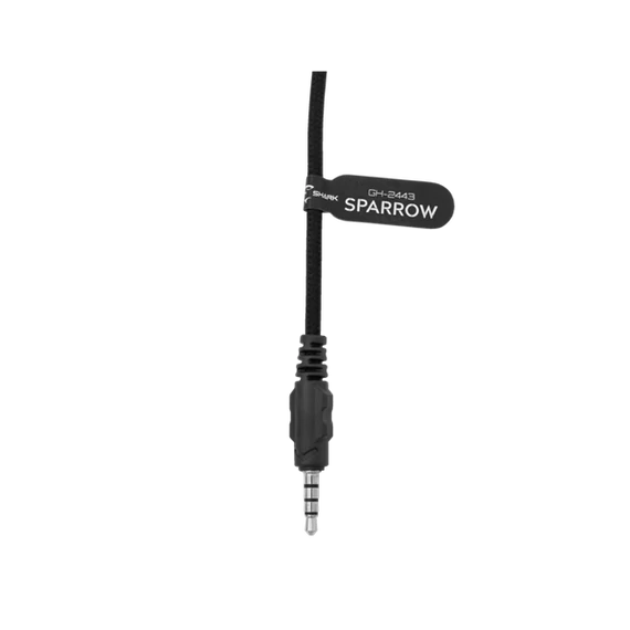 WHITE SHARK SPARROW-B, GH-2443B, gamer fejhallgató, fekete, (3.5 Jack 4 pin.)