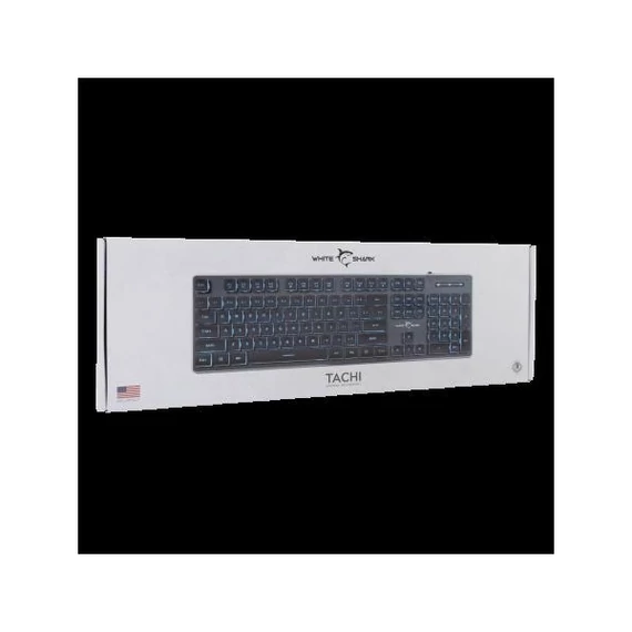 WHITE SHARK  TACHI-B/US WS GK-003141B-US vezetékes membrán gamer billentyűzet, 104 gomb fekete (angol)