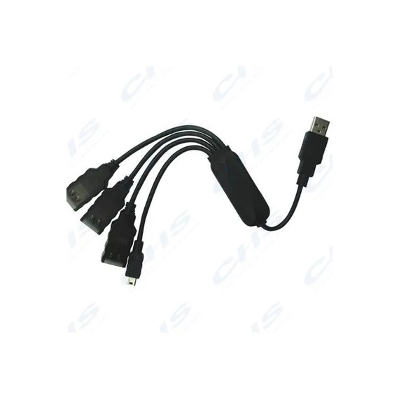 WIRETEK USB 2.0 HUB 4 port (3x USB A + 1x mini USB)