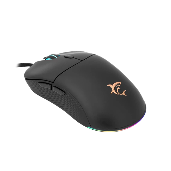 WHITE SHARK BAGDEMAGUS-B, GM-5010B gamer egér, 6D, fekete, 7200 dpi, RGB
