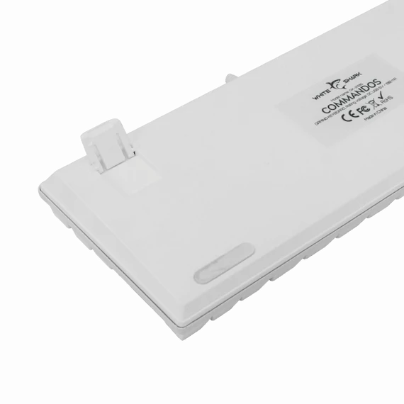 WHITE SHARK COMMANDOS mechanikus (red switch) gamer billentyűzet (magyar), fehér