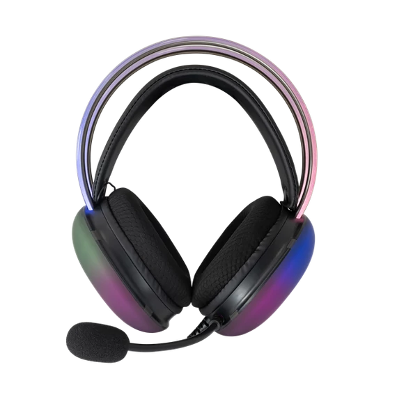 WHITE SHARK FIREFLY-B, GH-2342-B gamer fejhallgató, fekete/RGB, (3.5 Jack)