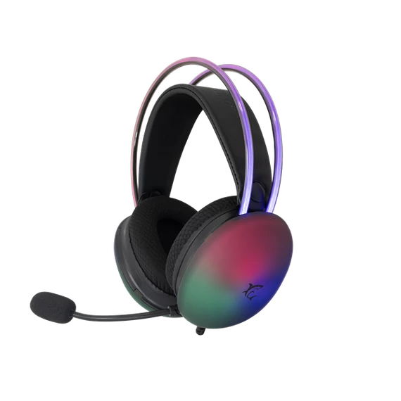 WHITE SHARK FIREFLY-B, GH-2342-B gamer fejhallgató, fekete/RGB, (3.5 Jack)