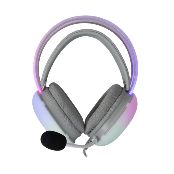 WHITE SHARK FIREFLY-W, GH-2342-W gamer fejhallgató, fehér/RGB, (3.5 Jack)