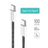 COLORWAY Kábel Type-C CW-CBPDCC061-BK, fonott pamut, PD Fast Charging 60W, 3,0A 1M fekete