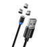 COLORWAY Kábel, Cable 3in1 (Lightning+MicroUSB+Type-C) Magnetic 2.4A 1M black (CW-CBUU020-BK)