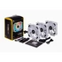 CORSAIR Rendszerhűtő Ventilátor, LL120 RGB + Lighting Node PRO Kontroller + HUB, 12cm, fehér, 3db/csomag