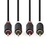 Nedis CABW24200AT50 sztereo audió kábel 2x RCA férfi,  2x RCA férfi, Aranyozott,  5 m , kerek,  Antracit