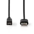 Nedis CCCGL60301BK20 USB mini 5p (mini USB)kábel, USB 2.0  USB-A dugó  USB mini 5p dugó, 480 Mbps. 2m