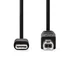 Nedis CCGB60650BK20 USB-C dugó - USB- B dugó (USB C - USB B) kábel, 480 Mbps, 2m