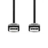 Nedis CCGL60000BK20 USB A apa - USB-A apa kábel, USB2.0, hossz: 2m