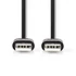 Nedis CCGL60001BK20 USB A apa - USB-A apa kábel, USB2.0, hossz: 2m