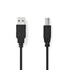 Nedis CCGL60100BK10 USB2.0, USB A - B kábel, 480Mbs, 10W, hossz 1m