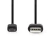 Nedis CCGL60500BK20 USB 2.0  USB-A dugó  - USB Micro-B dugó  11 W 480 Mbps, 2m