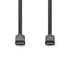 Nedis CCGW64750BK10 USB C - USB C (USB-C) kábel, USB 3.2 Gen 2, 100W, 4K@60Hz, 10 Gbps, hossz 1m