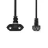 Nedis CEGL11075BK20 tápkábel IEC-320-C1, 90°-os szögben hajlított, 2m