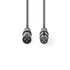 Nedis COTH15012GY30 DMX adapter kábel, XLR 3 tűs dugó, XLR 3 tűs anya,  Nikkelezett, 3 m,  kerek, PVC, Sötétszürke