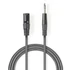 Nedis COTH15100GY30 balanced/szimmetrikus félprofi audio kábel, 6,35mm sztereo jack dugó - 3p XLR dugó, hossz 3m
