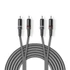 Nedis COTH24200GY50 sztereo audio kábel, 2x RCA dugó,  2x RCA dugó, Nikkelezett,  5 m, rugalmas