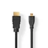 Nedis CVGB34700BK20 micro HDMI - HDMI kábel, 4K@30Hz, 10,2 Gbps, 2m