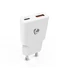 Nedis WCHA30WT gyorstöltő USB-A / USB-C töltő, GaN, PD3.0, QC, Gyorstöltési funkció 1,5 / 2,0 / 2,5 / 3,0 A, 30W, fehér