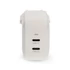 Nedis WGCHA45WWT töltő 45 W | GaN | PD3.0, Gyorstöltési funkció, 2,25 / 3,0 A, 2x USB-C, Automatikus feszültségválasztás