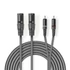 Nedis COTH15210GY30 balanced/szimmetrikus félprofi XLR audio kábel, 2x XLR 3 tűs dugó - 2x RCA dugó, 3m