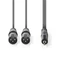 Nedis COTH15310GY30 balanced/szimmetrikus félprofi XLR audio kábel, 2x XLR 3 tűs dugó | 3,5 mm sztereo jack dugó, 3m