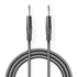 Nedis COTH23020GY50 félprofi audio kábel, 2 x 6,35mm sztereo jack dugó, hossz 5m, rugalmas