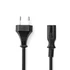 Nedis CEGL11040BK30 tápkábel IEC-320-C7, 2 x 0.75 mm, hossz 3m